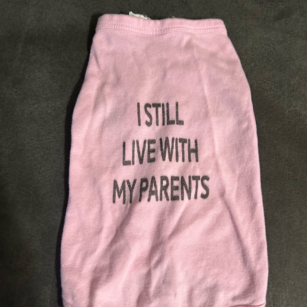 Pink Dog Shirt with Fun Slogan Small